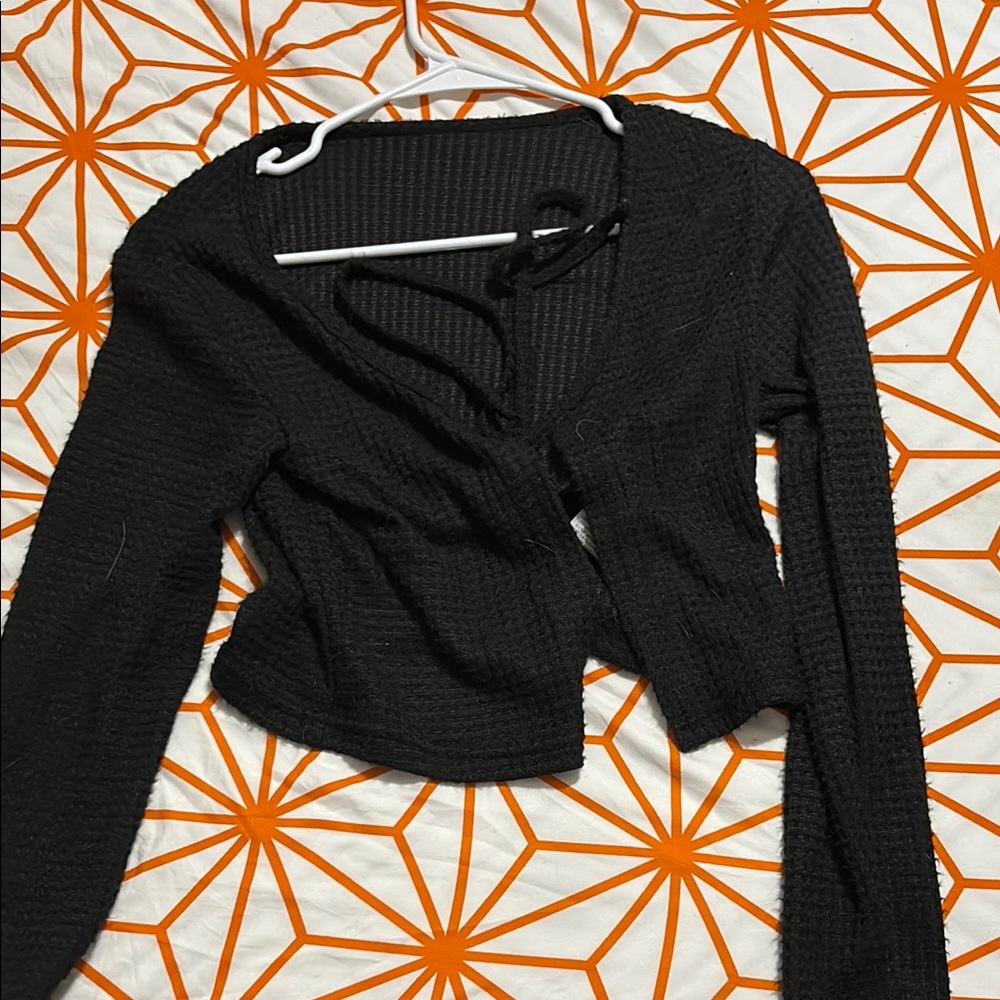 SHEIN Black Textured Hoodie